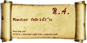 Mauter Adrián névjegykártya